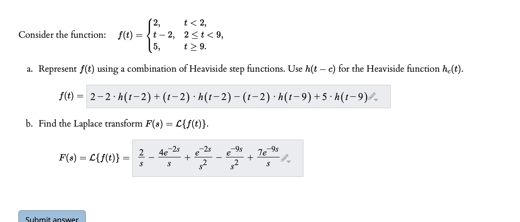 Solved Consider The Function 2 T 2 F T T 2 2 9 Chegg Com