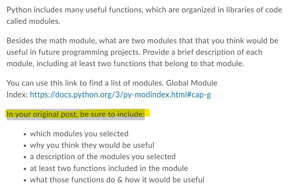 Solved Python includes many useful functions, which are | Chegg.com