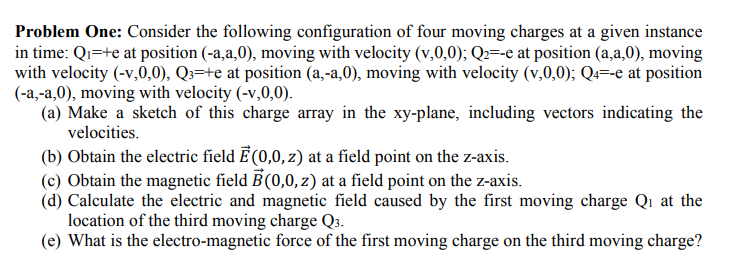Solved Problem One: Consider the following configuration of | Chegg.com