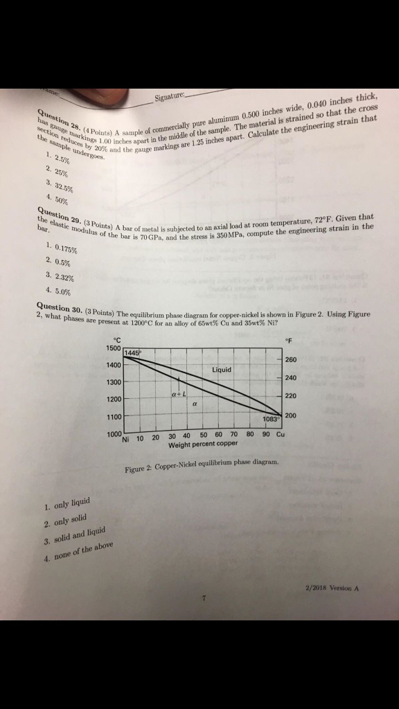 Solved L sample of commercially pure aluminum 0.500 inches | Chegg.com