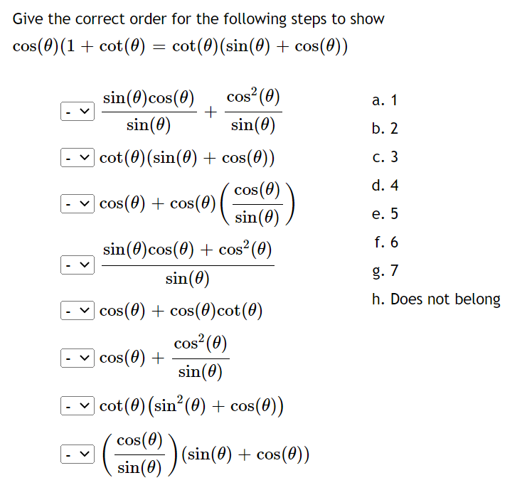 Solved Give the correct order for the following steps to | Chegg.com