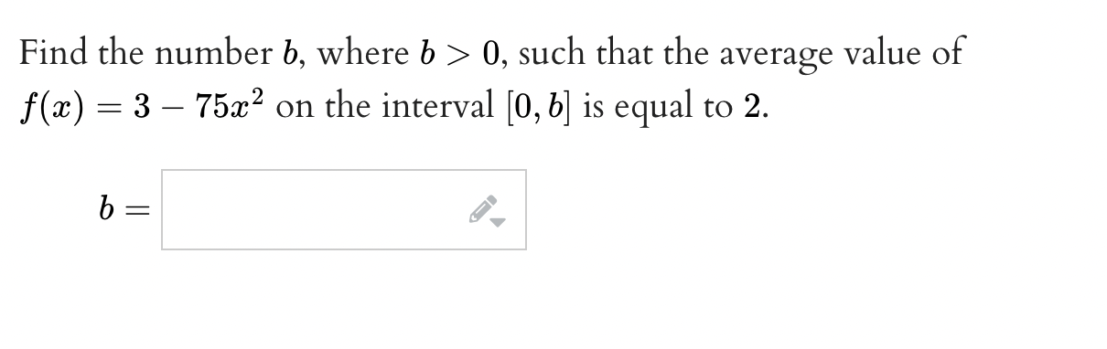 Solved Find The Number B, Where B>0, Such That The Average | Chegg.com