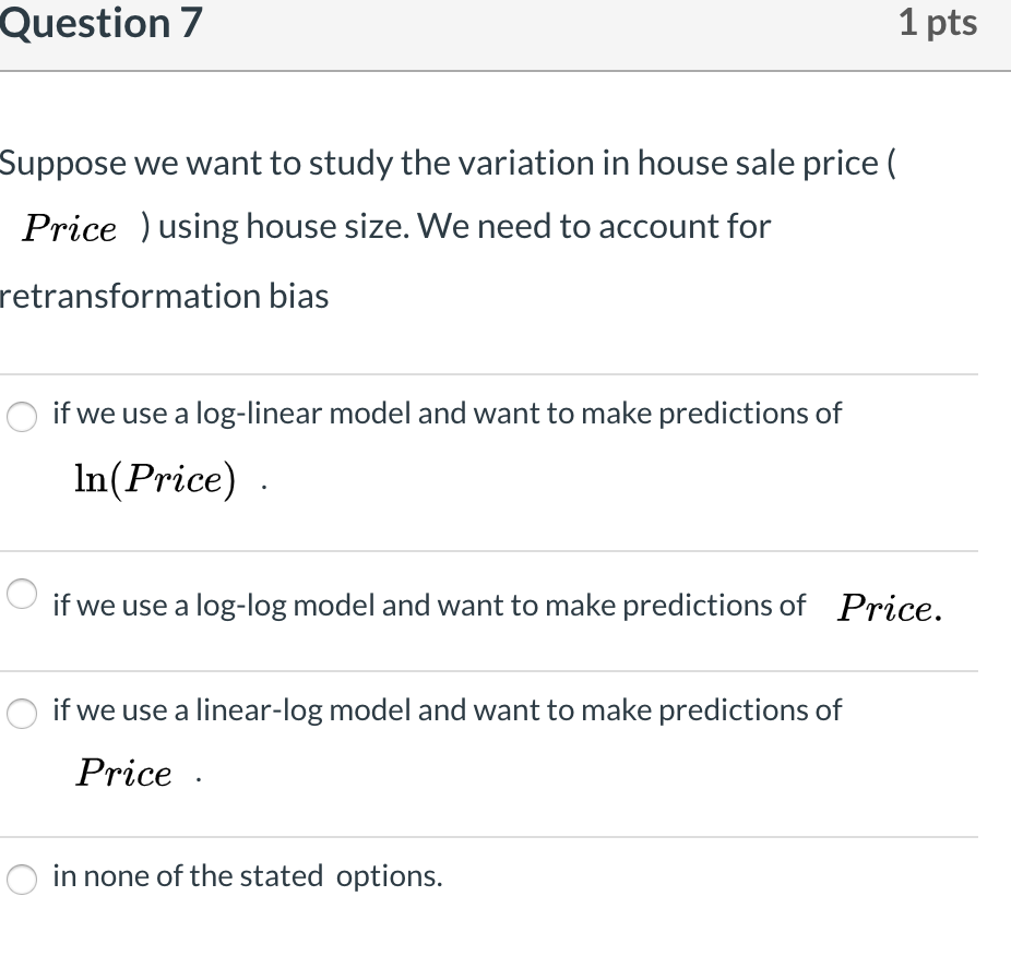 Solved Question 6 1 pts Suppose we want to estimate the | Chegg.com