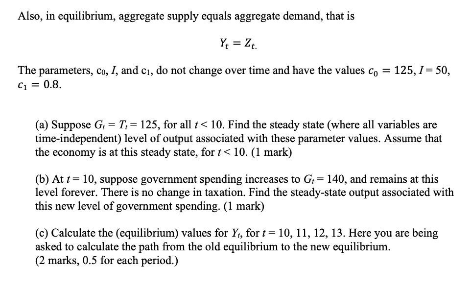 Solved Consider A Closed-economy Aggregate Expenditure Model | Chegg.com