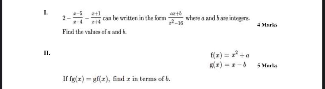 Solved I. II. Az+b 2- 2-5 2+1 2+4 Can Be Written In The Form | Chegg.com