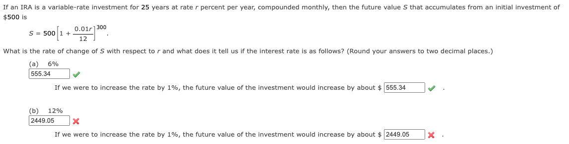 Solved + If an IRA is a variable-rate investment for 25 | Chegg.com