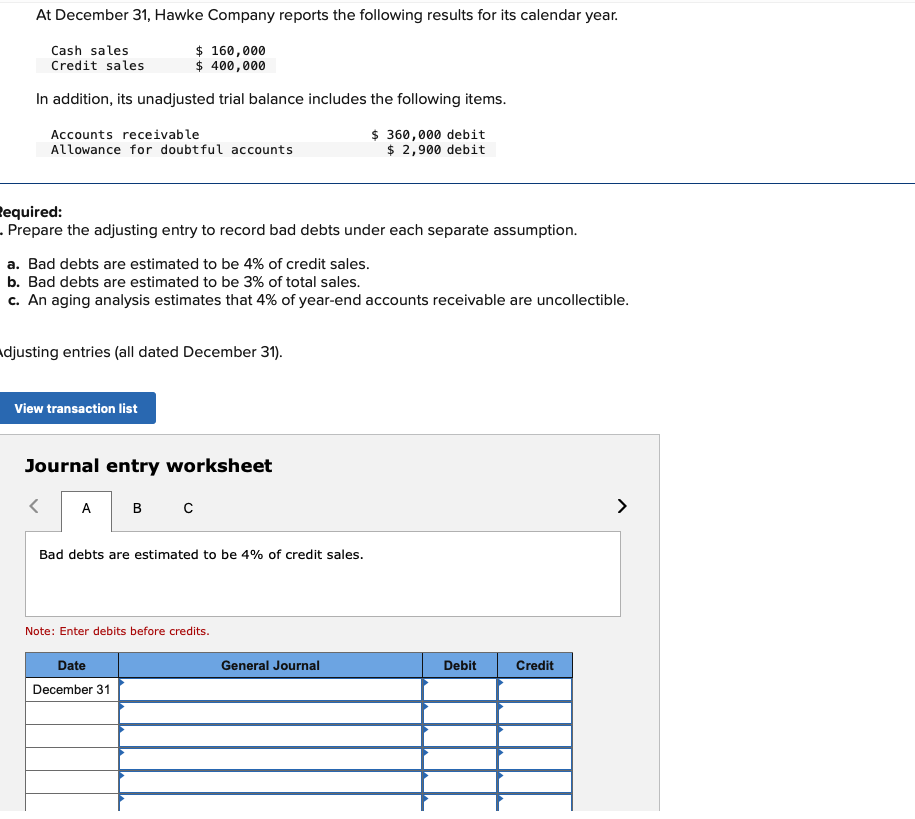 Solved At December 31, Hawke Company reports the following  Chegg.com