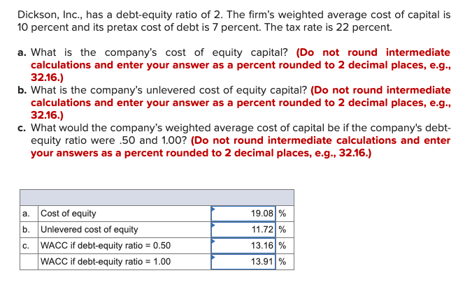 solved-dickson-inc-has-a-debt-equity-ratio-of-2-the-chegg