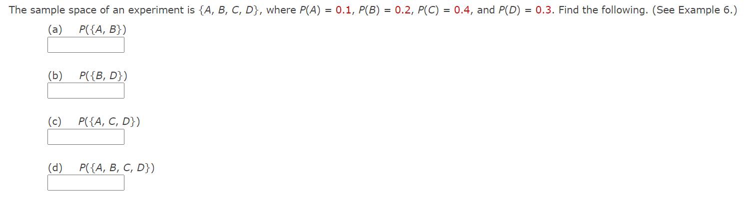 Solved The sample space of an experiment is A B C D Chegg