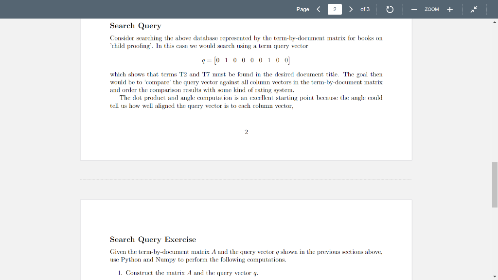 Use python code and numpy for this exercise. Please | Chegg.com