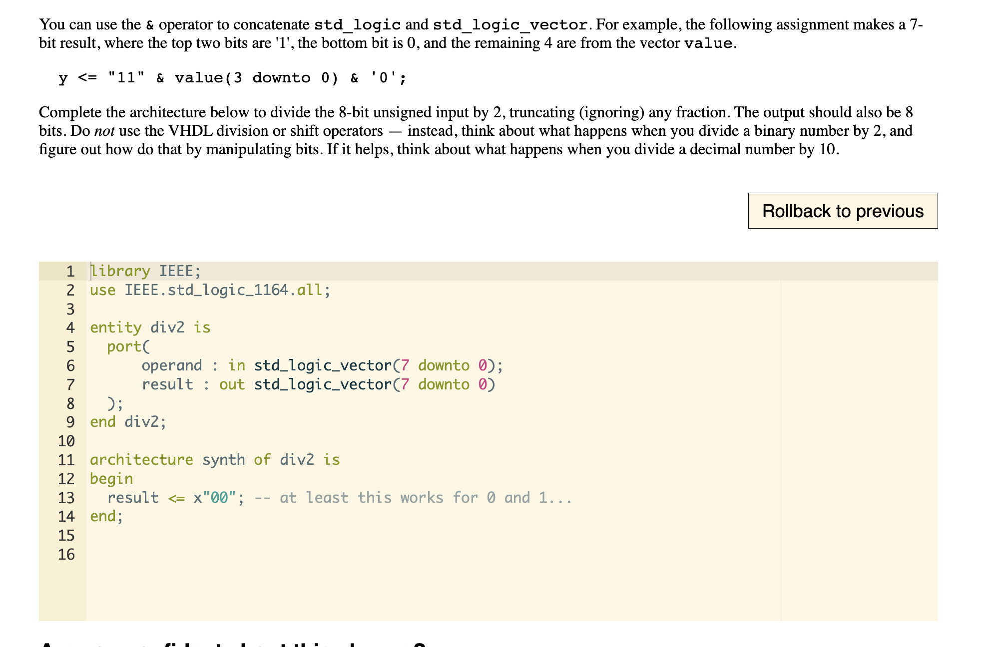 Solved You Can Use The \& Operator To Concatenate Std_logic | Chegg.com