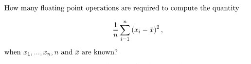 How many floating point operations are required to | Chegg.com