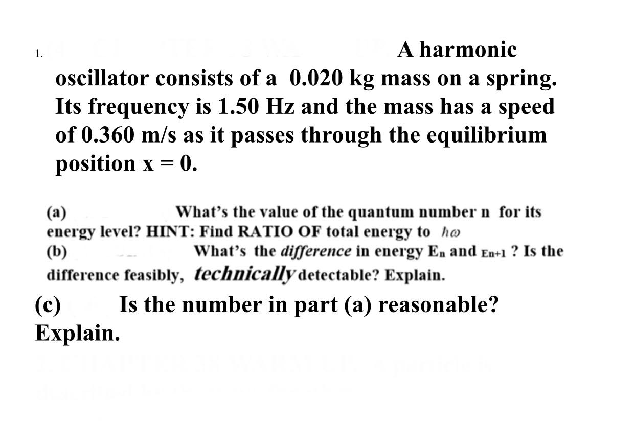 Solved A harmonic oscillator consists of a 0.020 kg mass on | Chegg.com