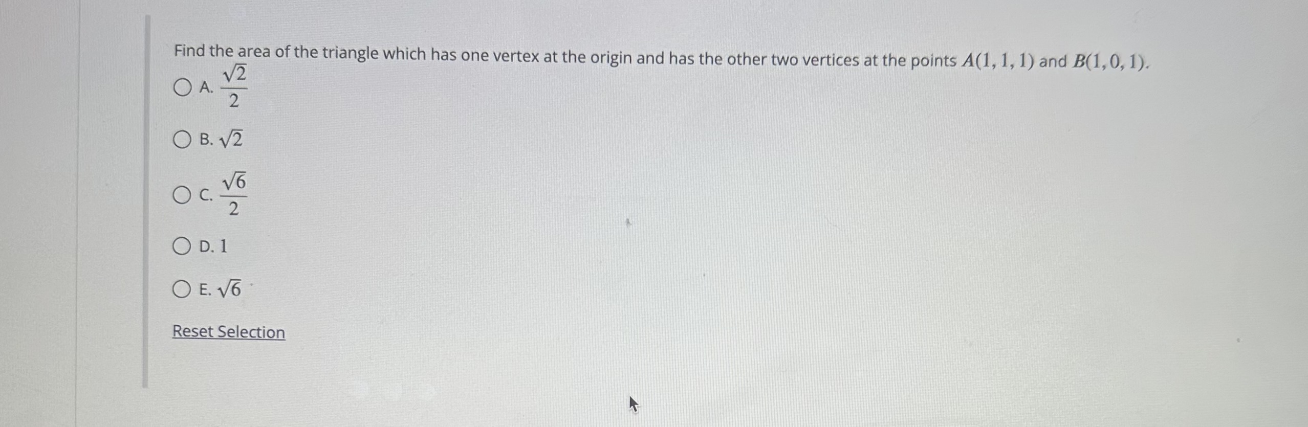 Solved Find the area of the triangle which has one vertex at | Chegg.com