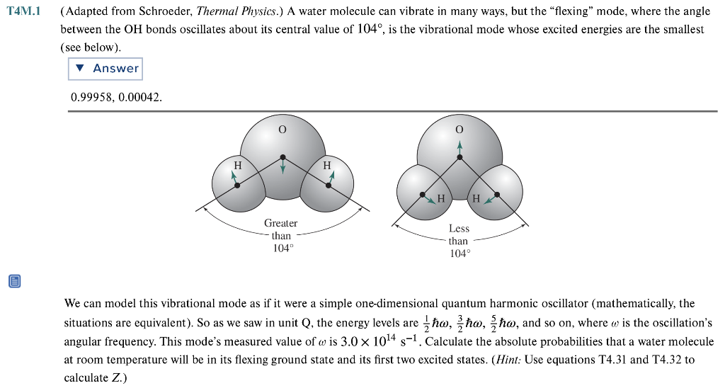 Solved Adapted From Schroeder Thermal Physics A Water 7500