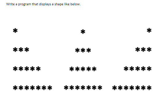 Solved In Java Write a program that displays a shape like | Chegg.com