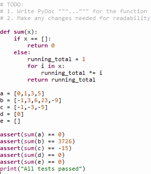 Solved Your task is to: 1. Introduce function documentation | Chegg.com