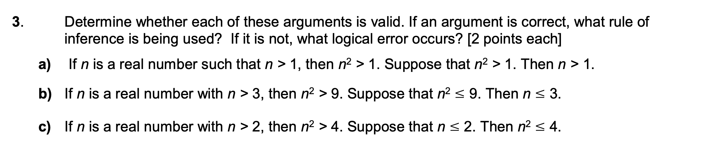 Solved 3 Determine Whether Each Of These Arguments Is