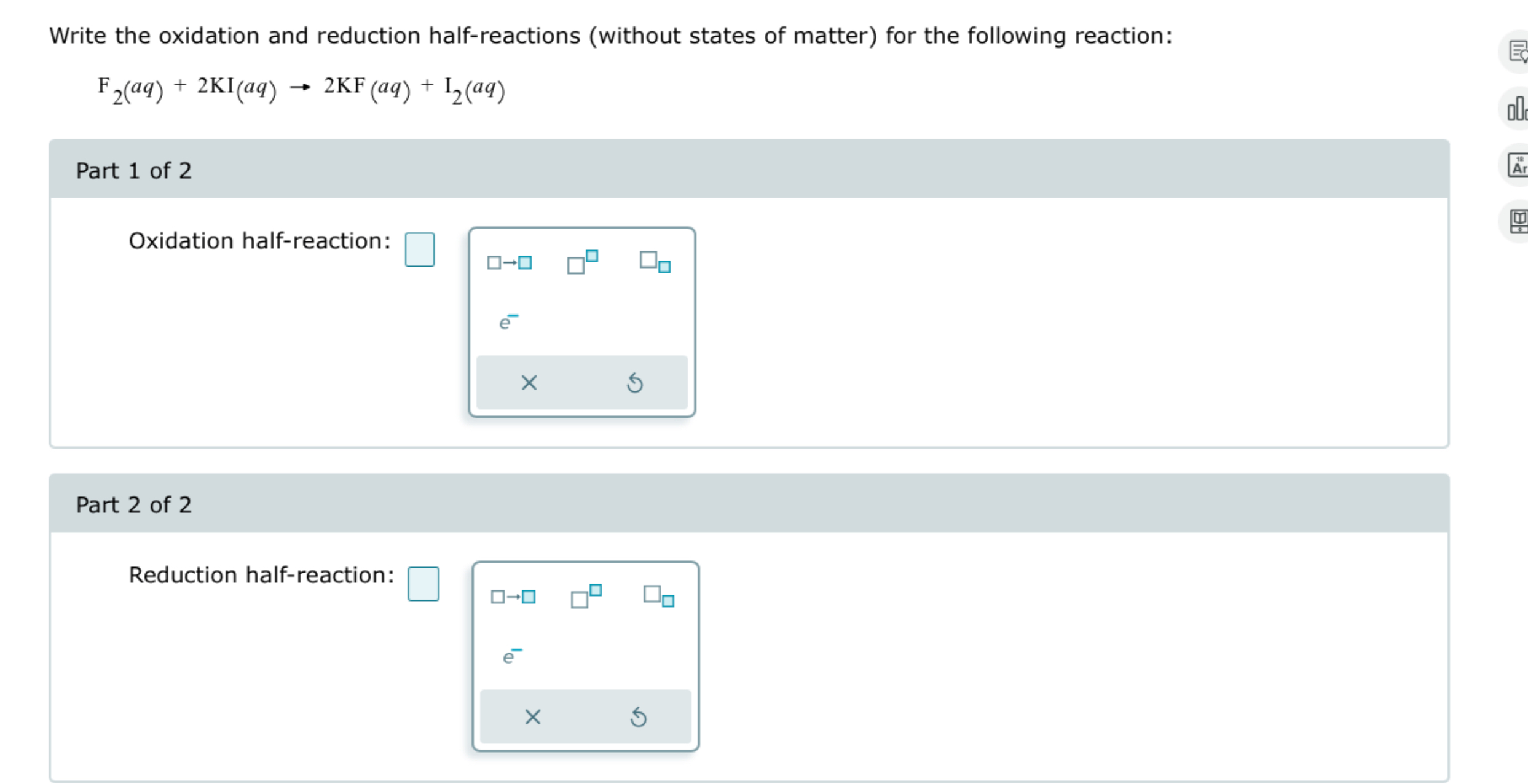 Solved Write The Oxidation And Reduction Half Reactions