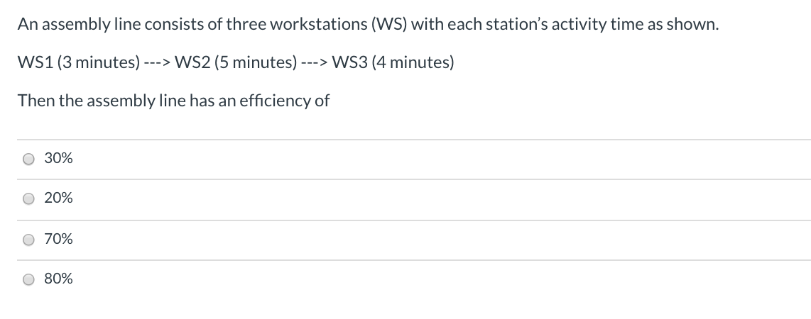 Solved An assembly line consists of three workstations (WS) | Chegg.com