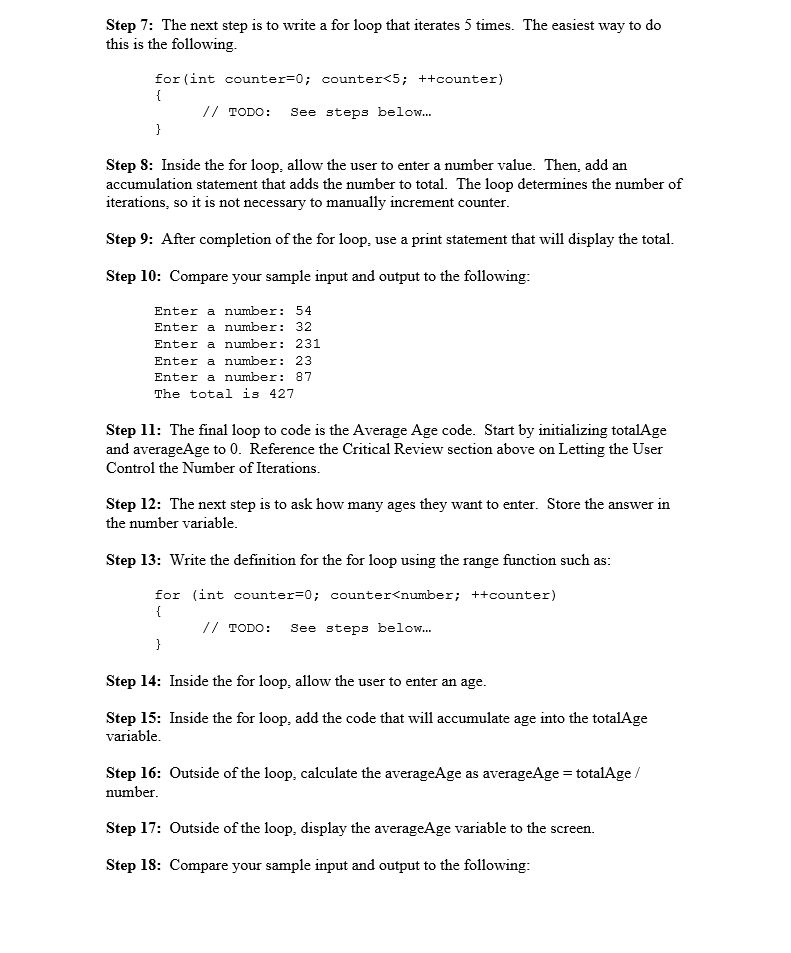Solved Lab 6.2 - C++ Code You can use the for statement to | Chegg.com