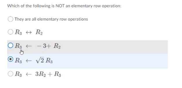 Solved Which of the following is NOT an elementary row Chegg