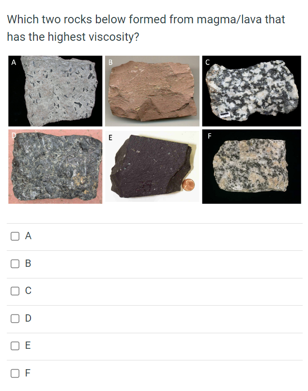 Solved Which two rocks below formed from magma/lava that has | Chegg.com