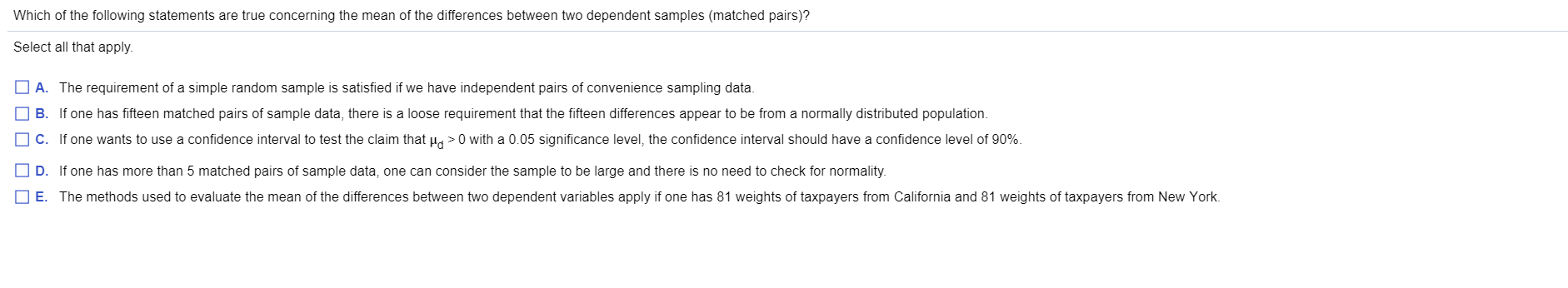 Solved Which Of The Following Statements Are True Concern