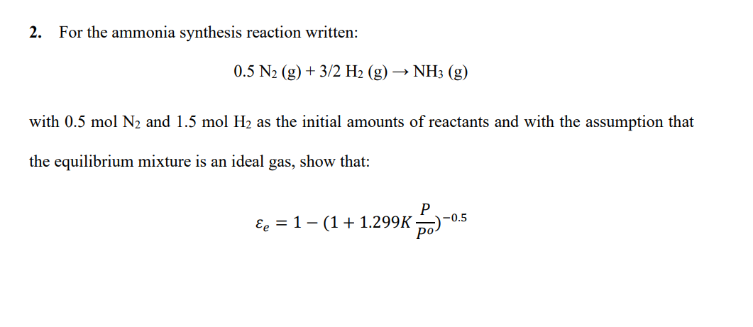 Solved For the ammonia synthesis reaction | Chegg.com