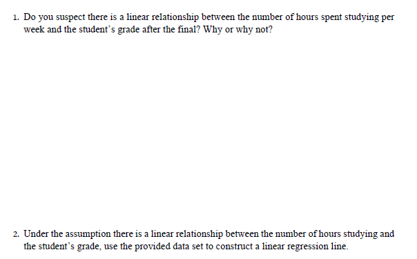 Solved Group Project 3 Problem At the end of a course, a | Chegg.com