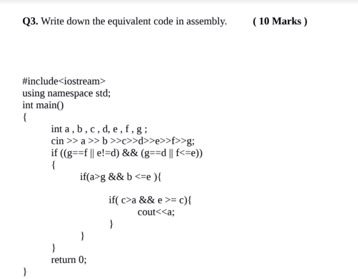Solved WRITE CODE IN ASSEMBLY LANGUAGE (intel 8086) AND MUST | Chegg.com