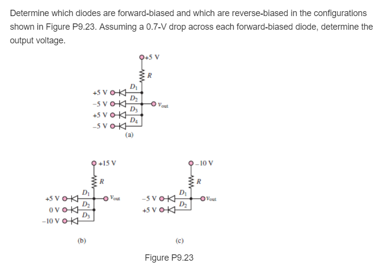Solved Determine which diodes are forward-biased and which | Chegg.com