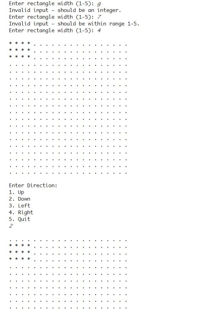 Drawing Rectangles Create a program that allows the | Chegg.com