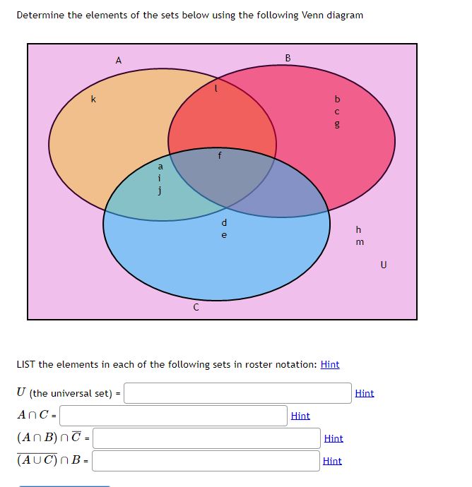 Solved Determine the elements of the sets below using the | Chegg.com
