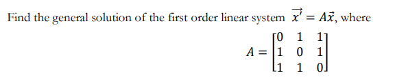 Solved Find the general solution of the first order linear | Chegg.com