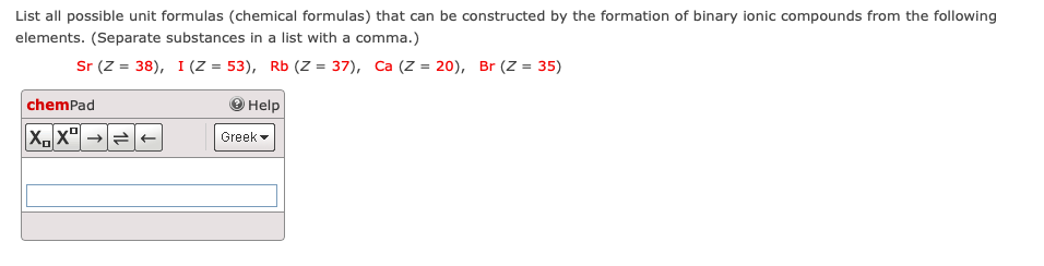 Solved Choose from the list below three pairs of elements | Chegg.com