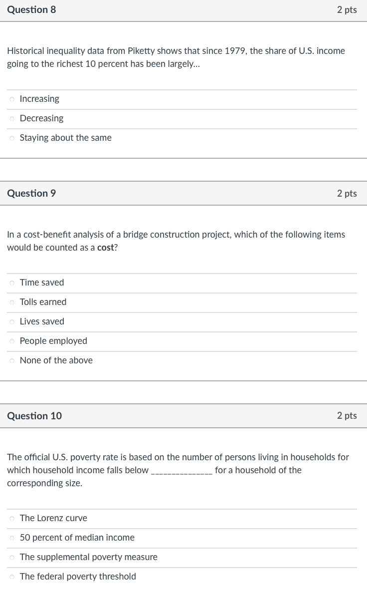 Solved Question 8 2 pts Historical inequality data from | Chegg.com