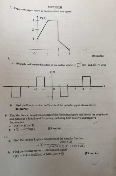 Solved SECTIONA Write out the mathematical representation of | Chegg.com
