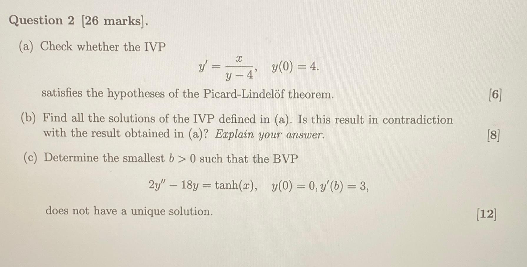 Solved A Check Whether The Ivp Y′ Y−4x Y 0 4 Satisfies