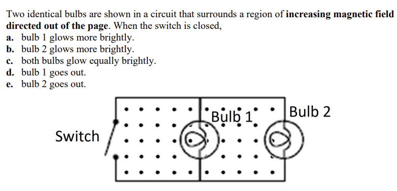 Solved Two identical bulbs are shown in a circuit that | Chegg.com