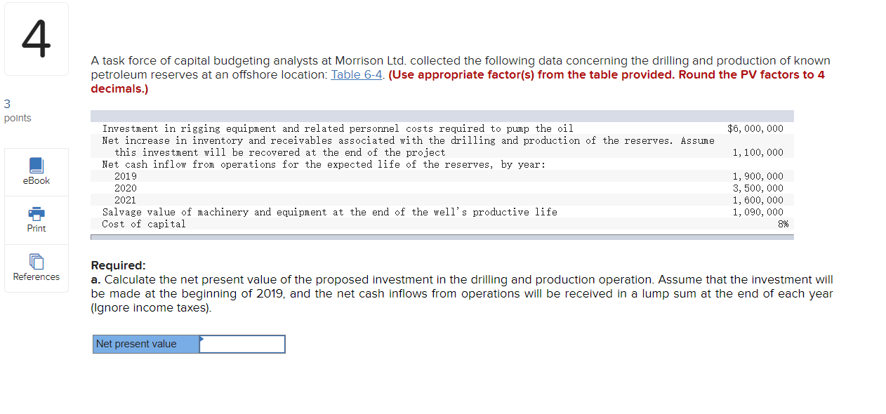 Solved 4 A task force of capital budgeting analysts at | Chegg.com