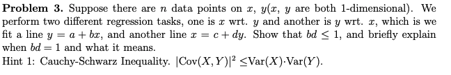 Solved Problem 3. Suppose there are n data points on I, y(x, | Chegg.com