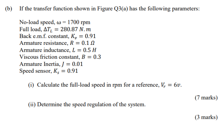 (b) If the transfer function shown in Figure Q3(a) | Chegg.com