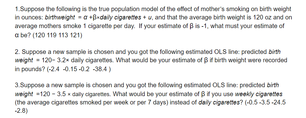 Solved 1 Suppose The Following Is The True Population Mo Chegg Com