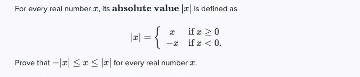 Solved For every real number 3, its absolute value x is | Chegg.com