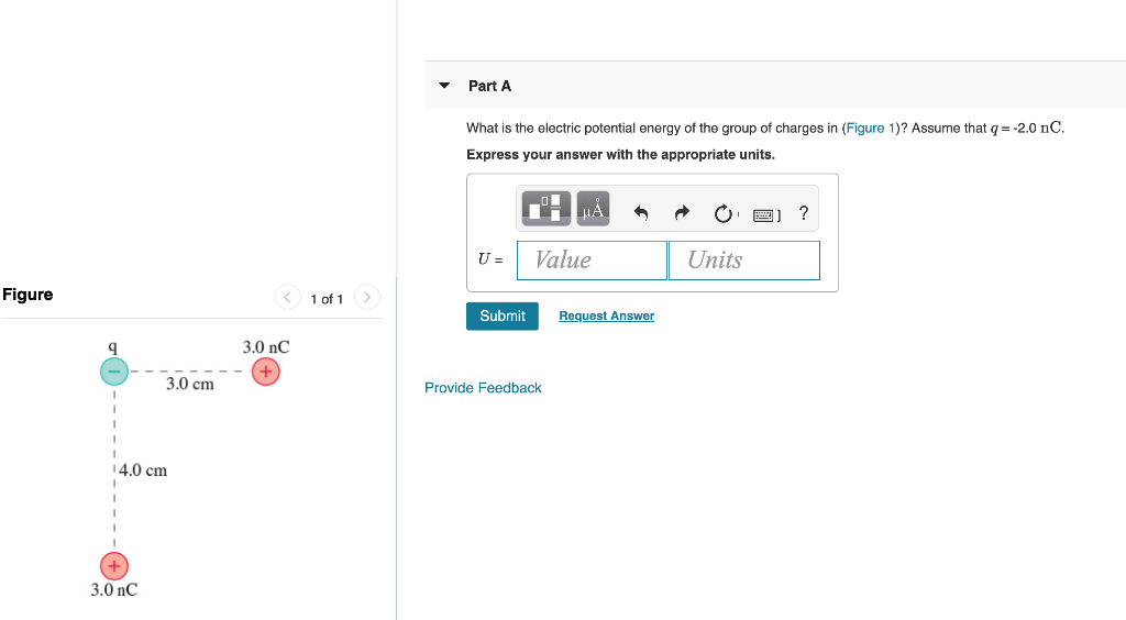 Solved Part A What is the electric potential energy of the | Chegg.com
