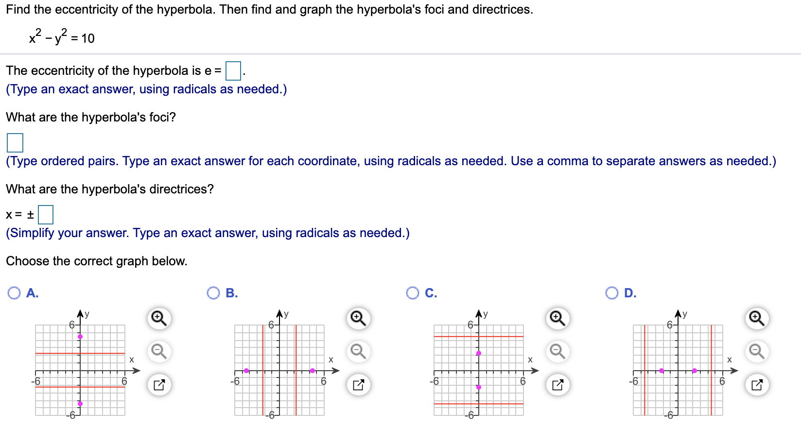 solved-find-the-eccentricity-of-the-hyperbola-then-find-and-chegg