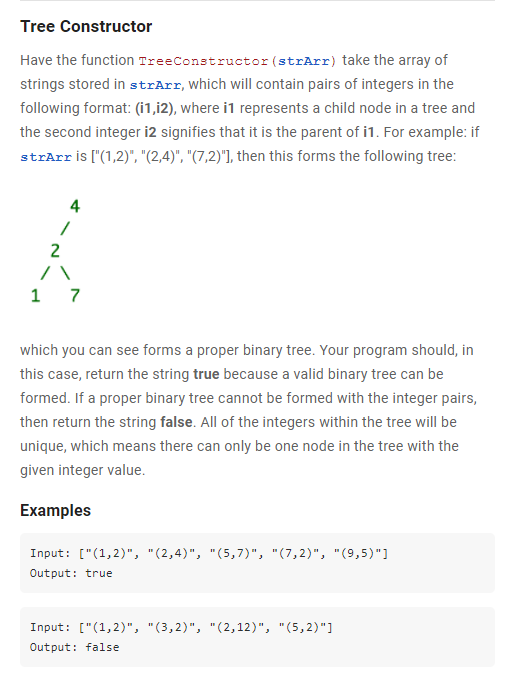 Solved Tree Constructor Have the function TreeConstructor | Chegg.com