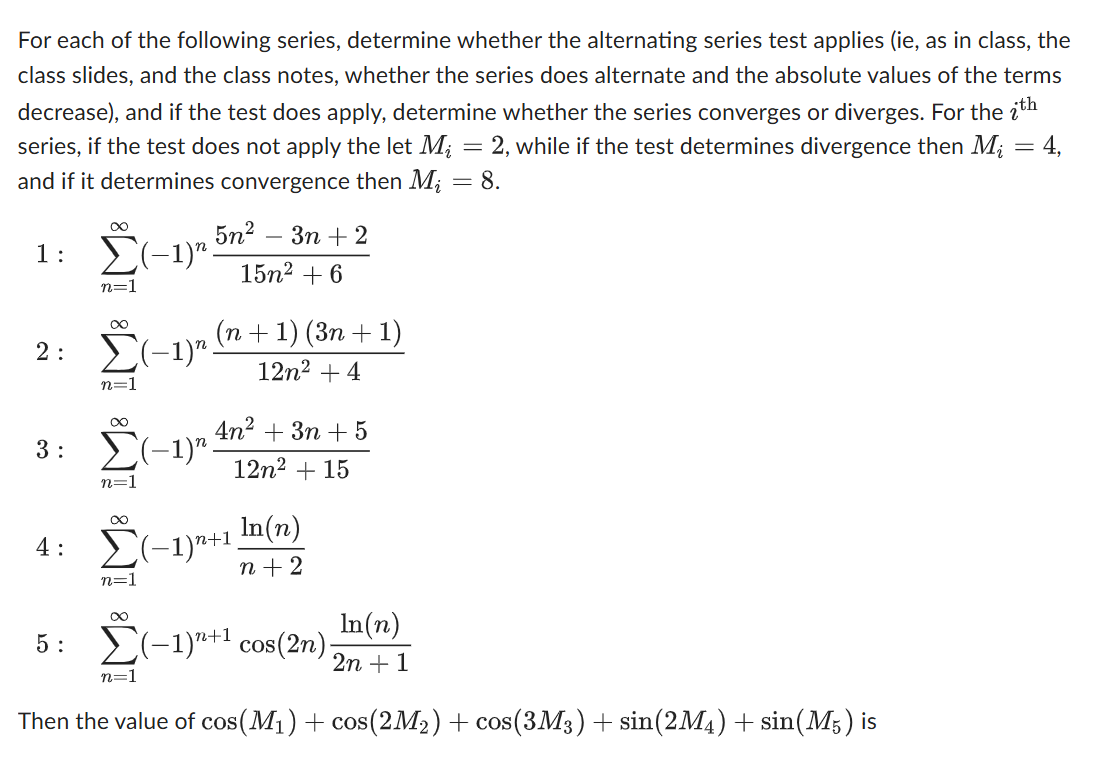 Solved For each of ﻿the following series, determine whether | Chegg.com