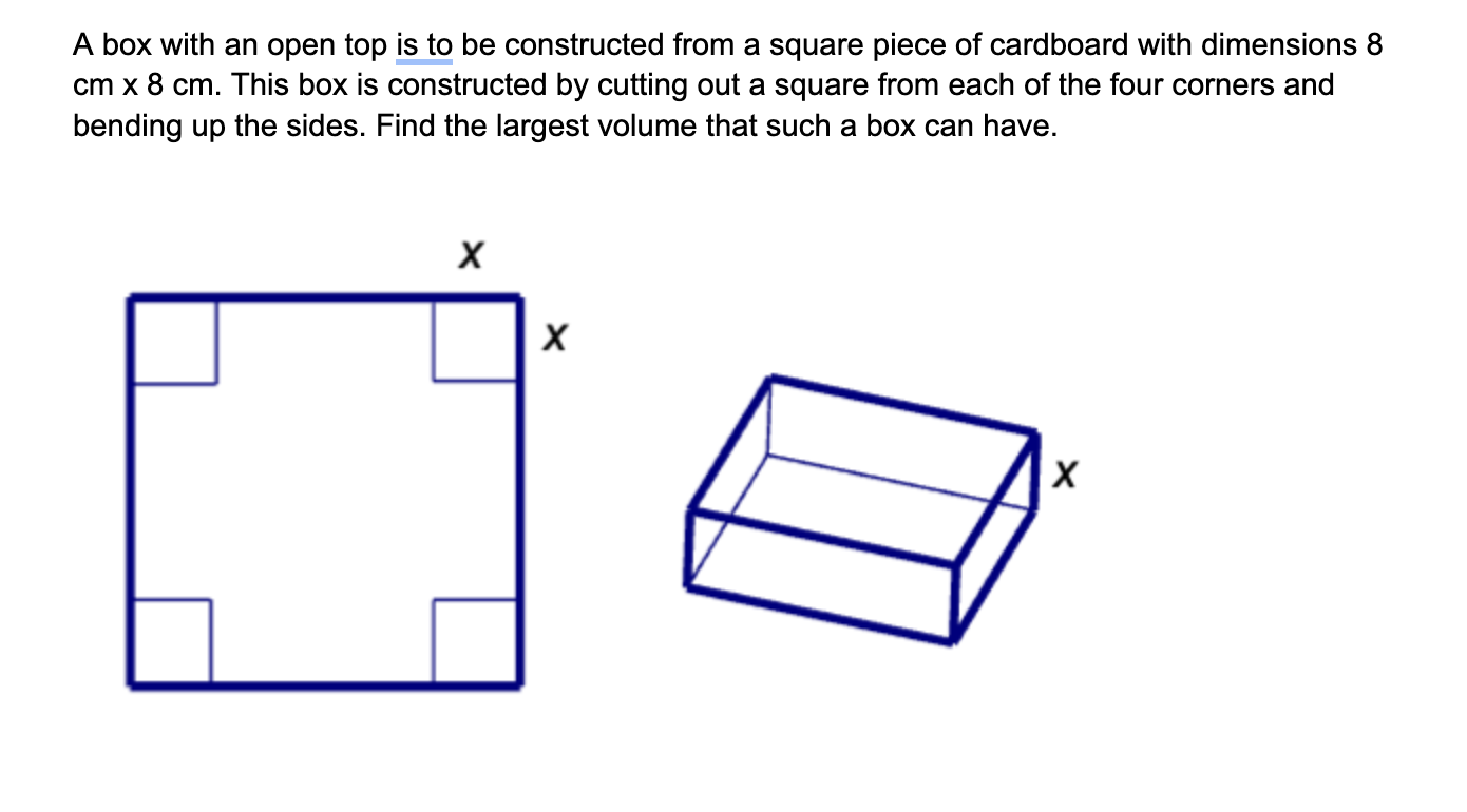 Solved A box with an open top is to be constructed from a | Chegg.com